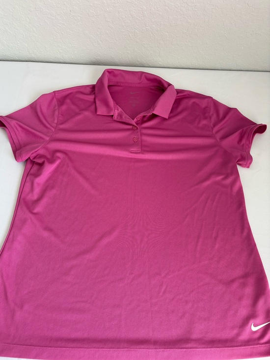 Nike Tops - Nike Golf Polo Women’s Medium Pink Dri-fit Athletic Tennis Shirt